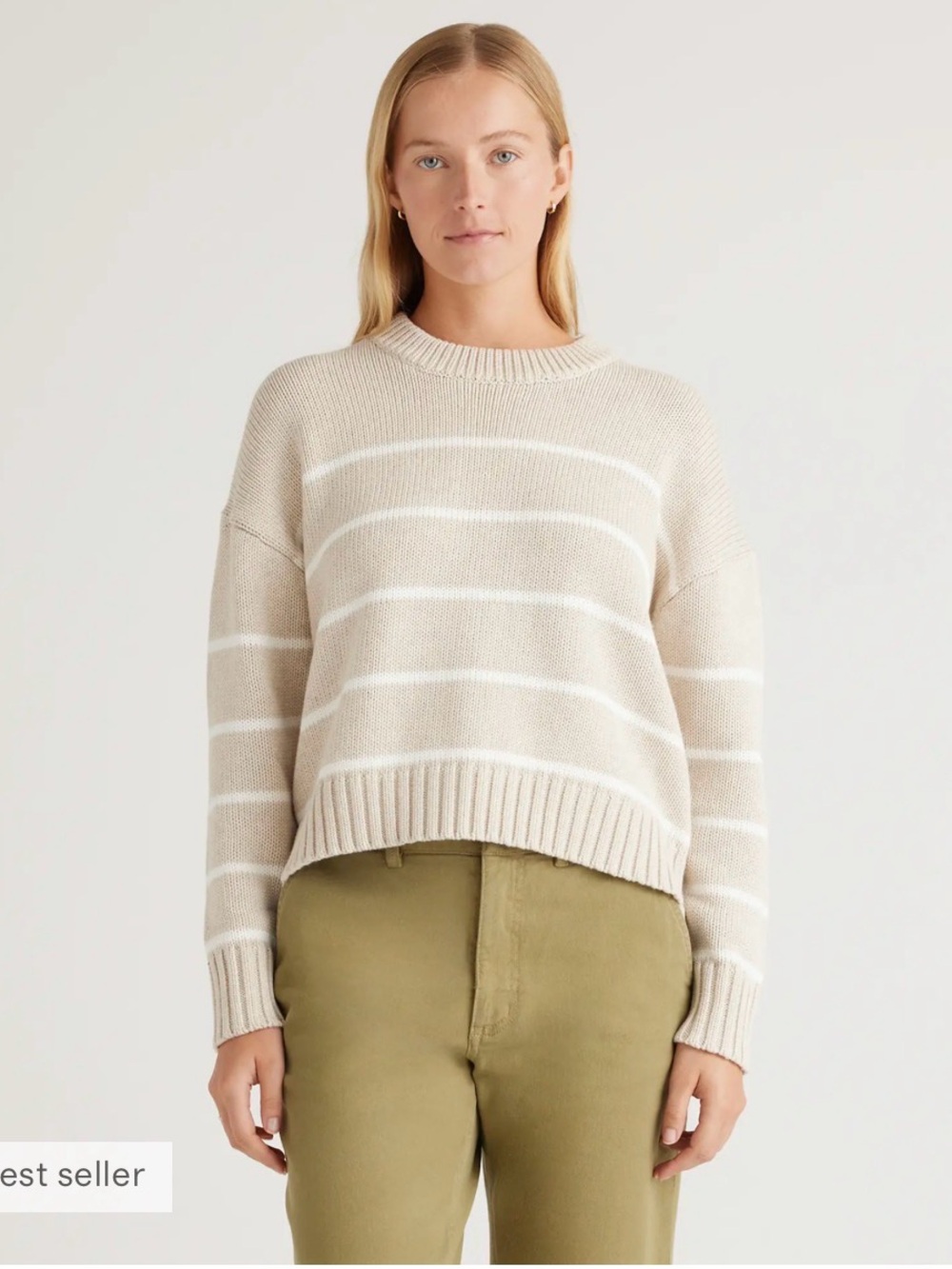 Striped crew sweater